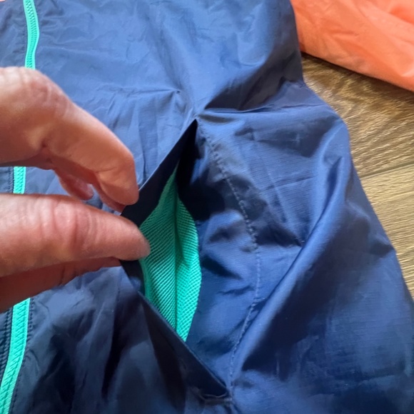 Lands End Kids Packable Rain Jacket, Lightweight, Colorblock, XL, Spring, Hood - Picture 2 of 15